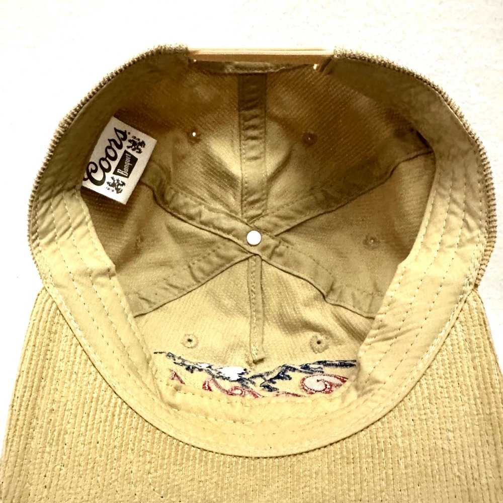 Coors Banquet Beer Hat Tan Corduroy Snapback Golden Colorado Vintage Style Cap - Picture 7 of 9